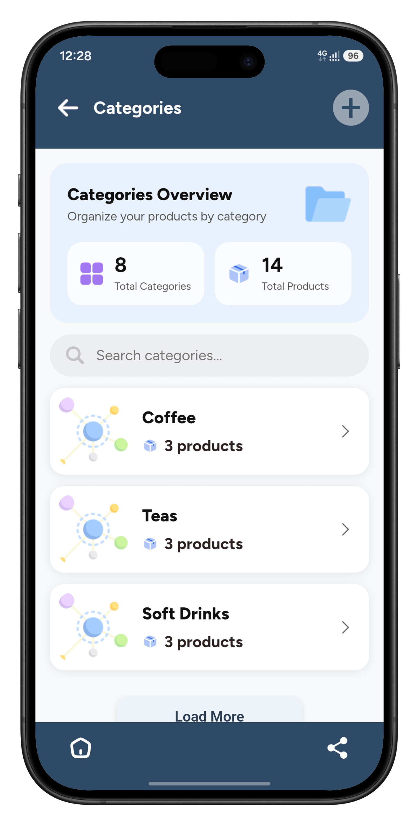 Categories screen